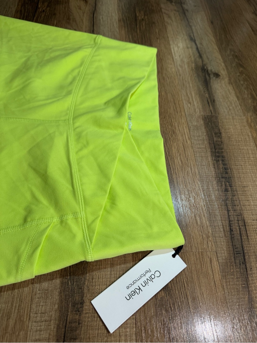 Calvin Klein Neon Lime High-Rise Bike Shorts - Picture 3 of 4